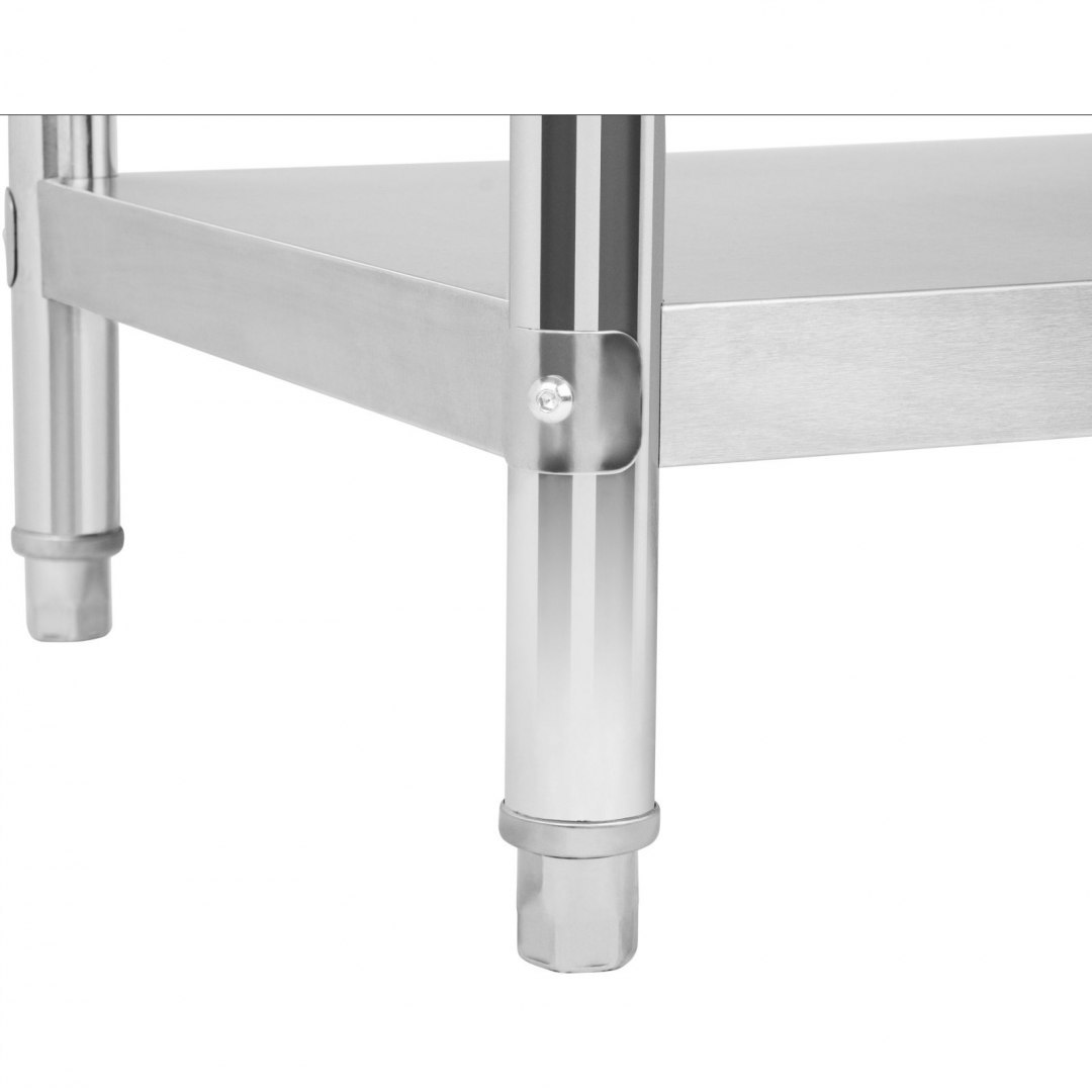 Stół do kuchni blat roboczy ze stali nierdzewnej z rantem i dolną półką 200x60cm Royal Catering Stół do kuchni blat roboczy ze stali nierdzewnej z rantem i dolną półką 200x60cm Royal Catering