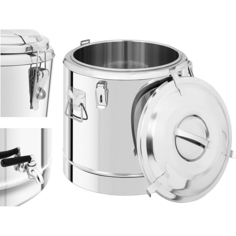 Termos cateringowy z kranem do transportu napojów stalowy 35L Royal Catering Termos cateringowy z kranem do transportu napojów stalowy 35L Royal Catering