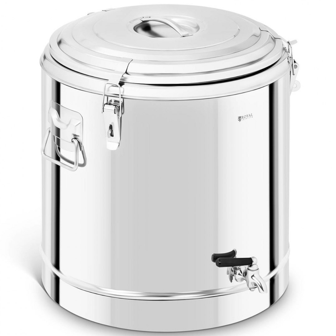 Termos cateringowy z kranem do transportu napojów stalowy 50L Royal Catering Termos cateringowy z kranem do transportu napojów stalowy 50L Royal Catering