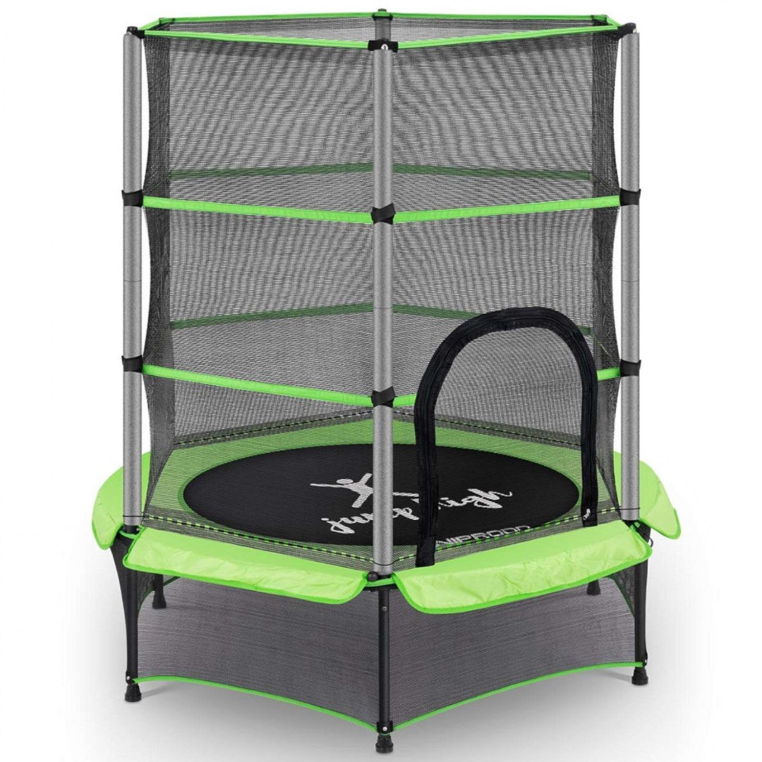 Trampolina dla dzieci z siatką zabezpieczającą do 50 kg śr. 140 cm zielona UNIPRODO Trampolina dla dzieci z siatką zabezpieczającą do 50 kg śr. 140 cm zielona UNIPRODO