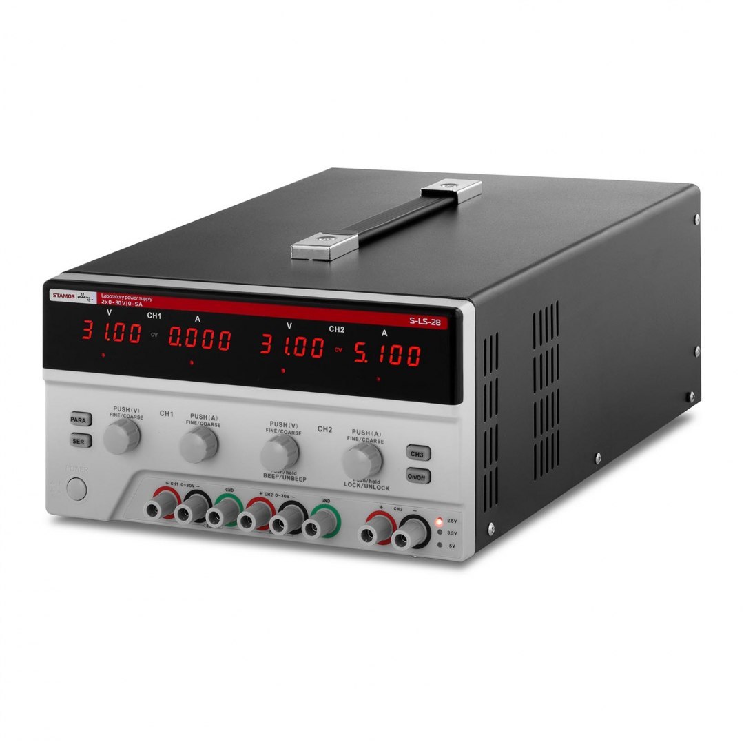 Zasilacz laboratoryjny 3 kanały 0-30VDC 0-5A S-LS-28 Stamos Soldering Zasilacz laboratoryjny 3 kanały 0-30VDC 0-5A S-LS-28 Stamos Soldering