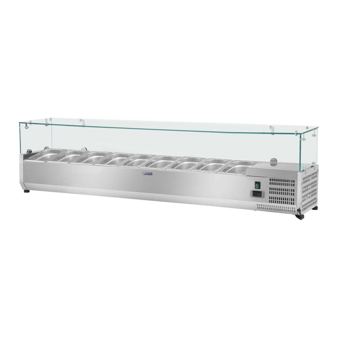 Nadstawa chłodnicza ze szklaną osłoną 9x GN1/3 200cm Royal Catering Nadstawa chłodnicza ze szklaną osłoną 9x GN1/3 200cm Royal Catering