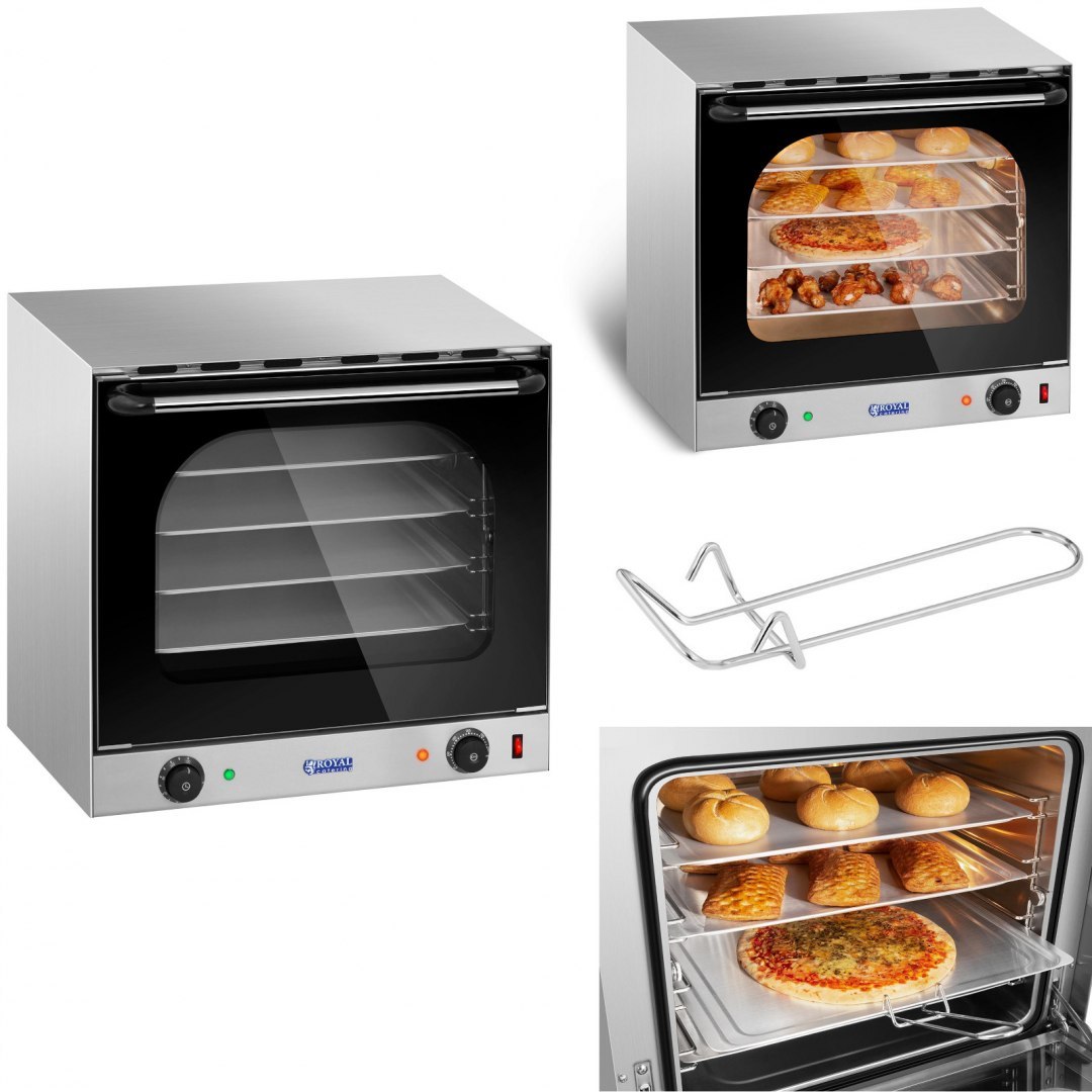 Piec piekarnik konwekcyjny 4-poziomowy 2400 W + 4 x Tacka Royal Catering Piec piekarnik konwekcyjny 4-poziomowy 2400 W + 4 x Tacka Royal Catering