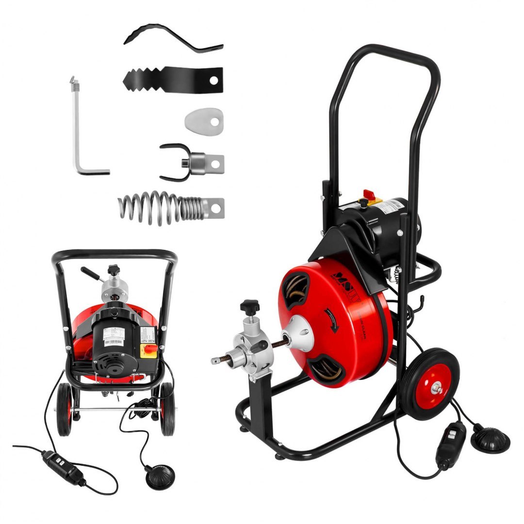 Przepychacz udrażniacz spirala do rur elektryczna 390W 23m MSW-DRAIN CLEAN 23E + głowice MSW Przepychacz udrażniacz spirala do rur elektryczna 390W 23m MSW-DRAIN CLEAN 23E + głowice MSW