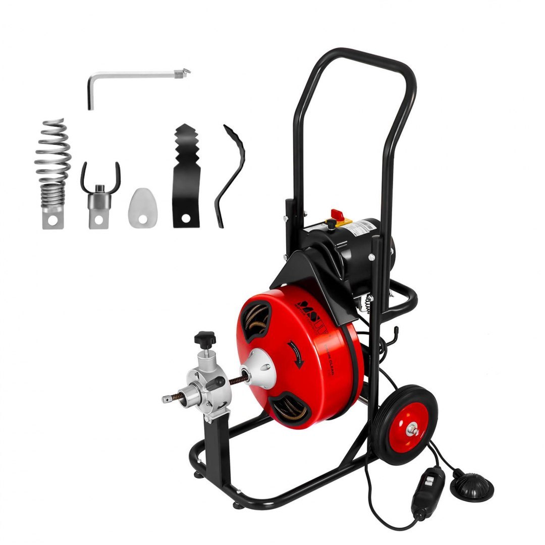 Przepychacz udrażniacz spirala do rur elektryczna 390W 23m MSW-DRAIN CLEAN 23E + głowice MSW Przepychacz udrażniacz spirala do rur elektryczna 390W 23m MSW-DRAIN CLEAN 23E + głowice MSW