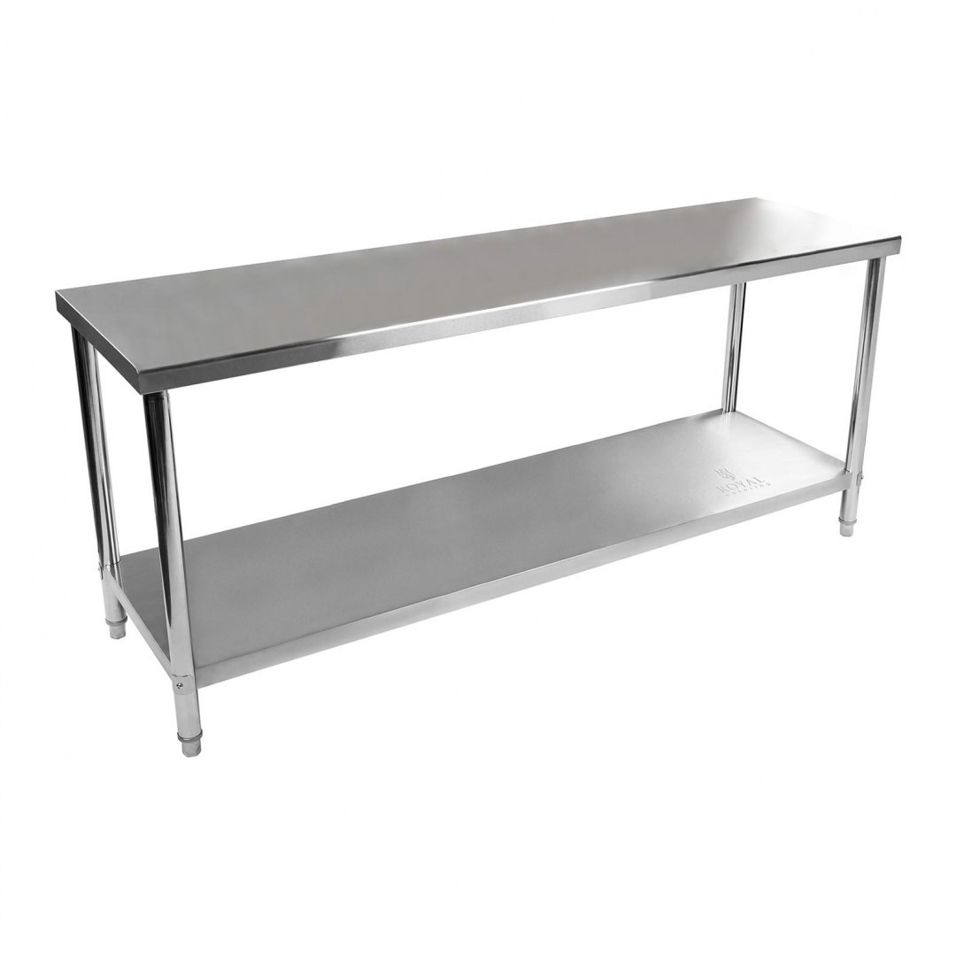 Stół blat roboczy gastronomiczny stalowy centralny z półką 200x60cm Royal Catering Stół blat roboczy gastronomiczny stalowy centralny z półką 200x60cm Royal Catering