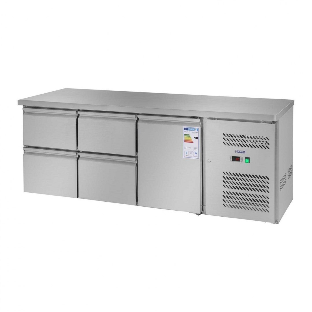Stół chłodniczy ze stalowym blatem roboczym 4 szuflady od -2 do 10C 179cm Royal Catering Stół chłodniczy ze stalowym blatem roboczym 4 szuflady od -2 do 10C 179cm Royal Catering