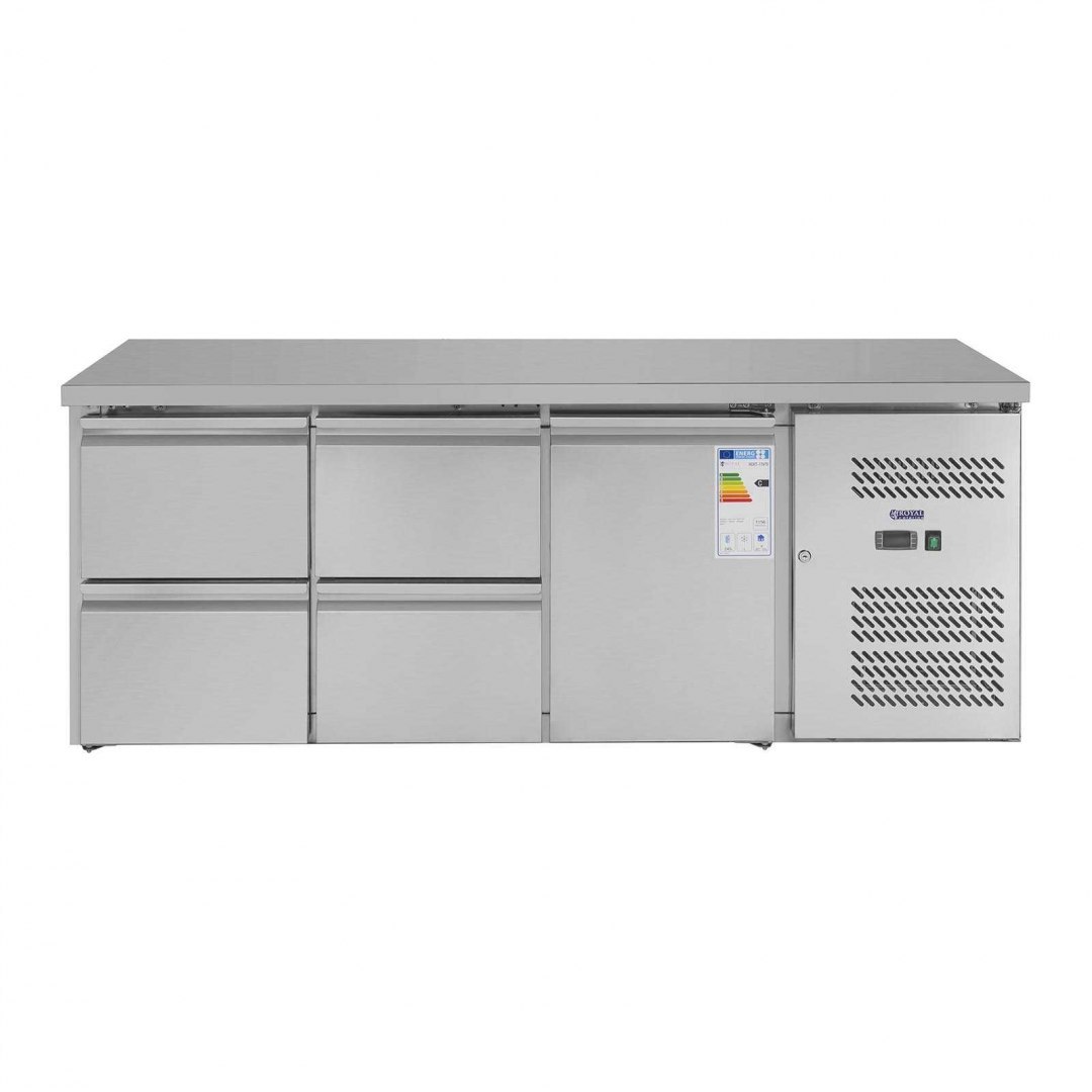 Stół chłodniczy ze stalowym blatem roboczym 4 szuflady od -2 do 10C 179cm Royal Catering Stół chłodniczy ze stalowym blatem roboczym 4 szuflady od -2 do 10C 179cm Royal Catering