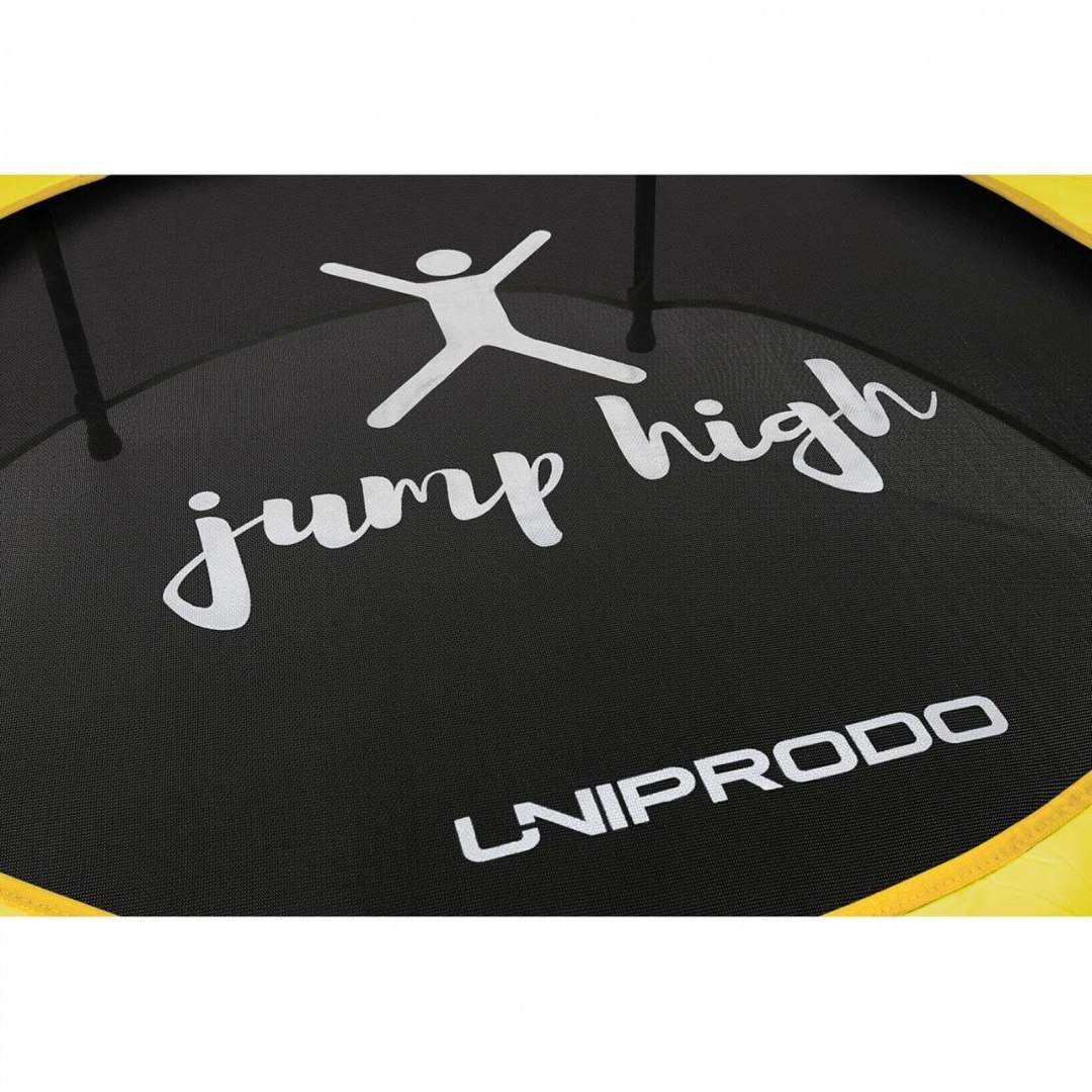 Trampolina dla dzieci z siatką zabezpieczającą do 50 kg śr. 140 cm żółta UNIPRODO Trampolina dla dzieci z siatką zabezpieczającą do 50 kg śr. 140 cm żółta UNIPRODO