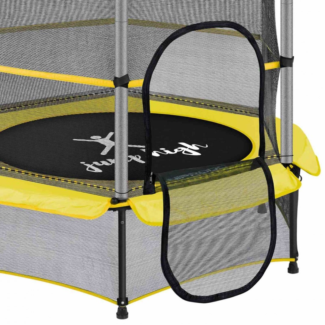 Trampolina dla dzieci z siatką zabezpieczającą do 50 kg śr. 140 cm żółta UNIPRODO Trampolina dla dzieci z siatką zabezpieczającą do 50 kg śr. 140 cm żółta UNIPRODO