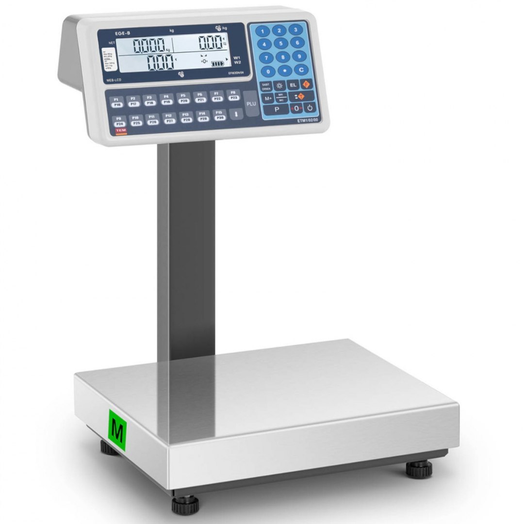 Waga handlowa magazynowa interfejs RS232 120 kg / 0,05 kg LCD M LEGALIZACJA TEM Waga handlowa magazynowa interfejs RS232 120 kg / 0,05 kg LCD M LEGALIZACJA TEM