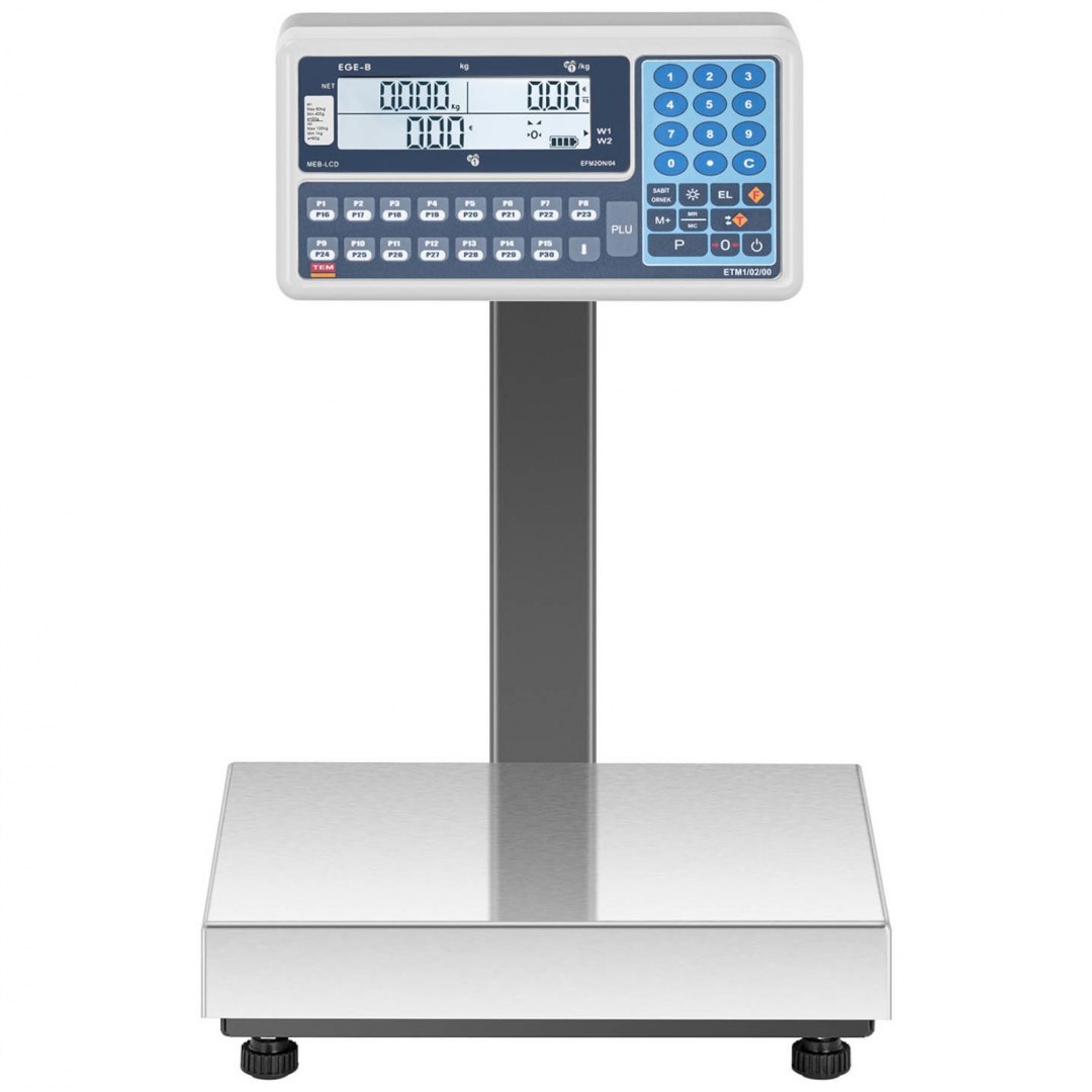 Waga handlowa magazynowa interfejs RS232 120 kg / 0,05 kg LCD M LEGALIZACJA TEM Waga handlowa magazynowa interfejs RS232 120 kg / 0,05 kg LCD M LEGALIZACJA TEM