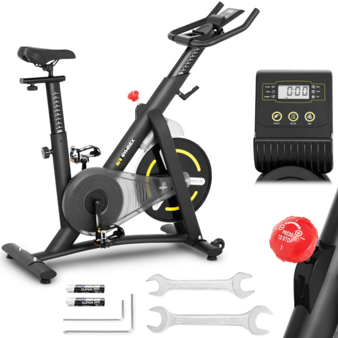 Rower spinningowy treningowy stacjonarny 13 kg LCD Gymrex GR-MG13 GYMREX Rower spinningowy treningowy stacjonarny 13 kg LCD Gymrex GR-MG13 GYMREX