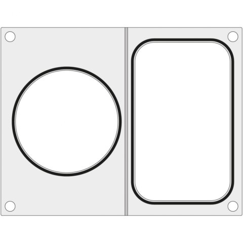 Matryca do zgrzewarki CAS CDS-01 na tackę bez podziału 178x113 mm + pojemnik śr. 115 mm - Hendi 805428 Hendi