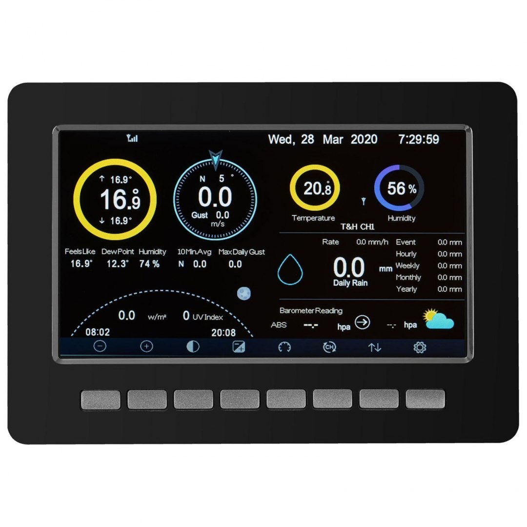 Bezprzewodowa stacja meteorologiczna pogodowa solarna 7w1 LCD WiFi 100m Steinberg Systems Bezprzewodowa stacja meteorologiczna pogodowa solarna 7w1 LCD WiFi 100m Steinberg Systems