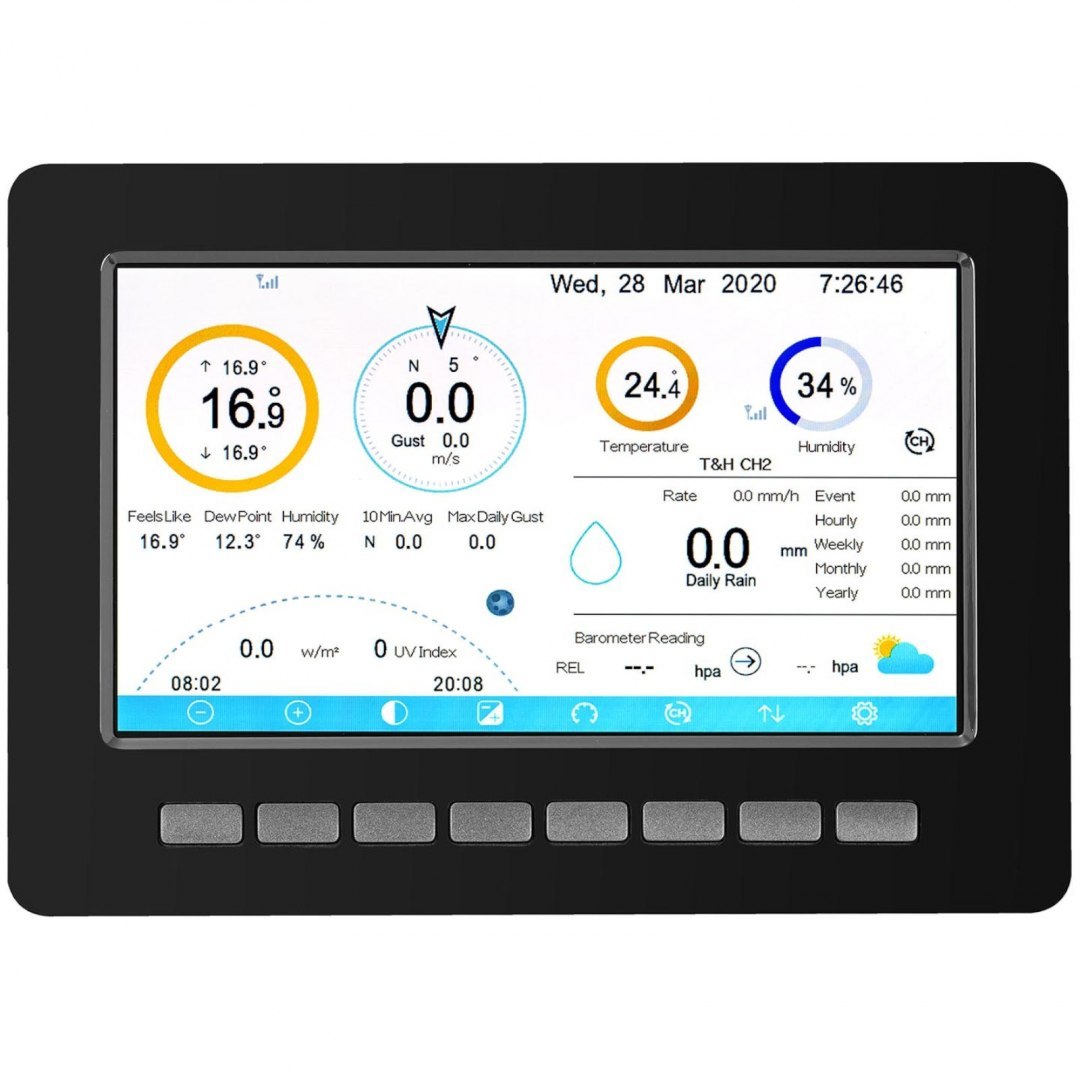 Bezprzewodowa stacja meteorologiczna pogodowa solarna 7w1 LCD WiFi 100m Steinberg Systems Bezprzewodowa stacja meteorologiczna pogodowa solarna 7w1 LCD WiFi 100m Steinberg Systems