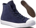 Converse buty trampki granatowe skóra - zamsz