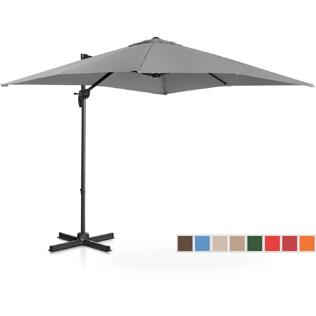 Parasol ogrodowy boczny na wysięgniku kwadratowy 250 x 250 cm ciemnoszary UNIPRODO Parasol ogrodowy boczny na wysięgniku kwadratowy 250 x 250 cm ciemnoszary UNIPRODO
