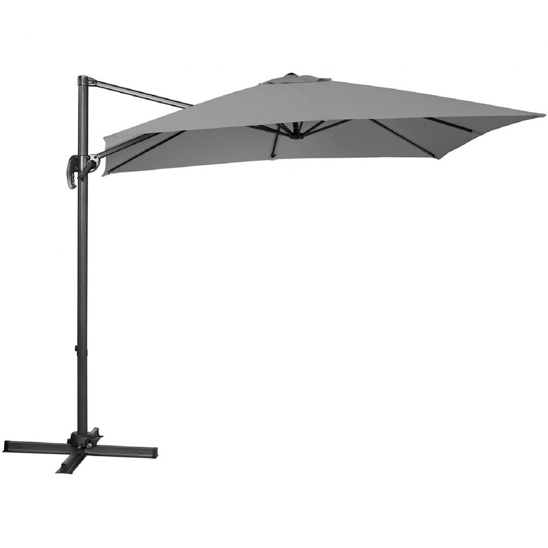Parasol ogrodowy boczny na wysięgniku kwadratowy 250 x 250 cm ciemnoszary UNIPRODO Parasol ogrodowy boczny na wysięgniku kwadratowy 250 x 250 cm ciemnoszary UNIPRODO
