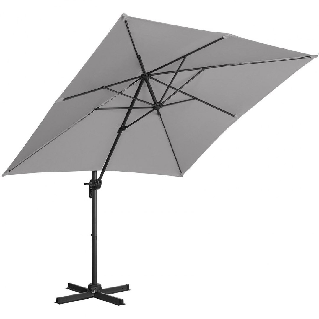 Parasol ogrodowy boczny na wysięgniku kwadratowy 250 x 250 cm ciemnoszary UNIPRODO Parasol ogrodowy boczny na wysięgniku kwadratowy 250 x 250 cm ciemnoszary UNIPRODO