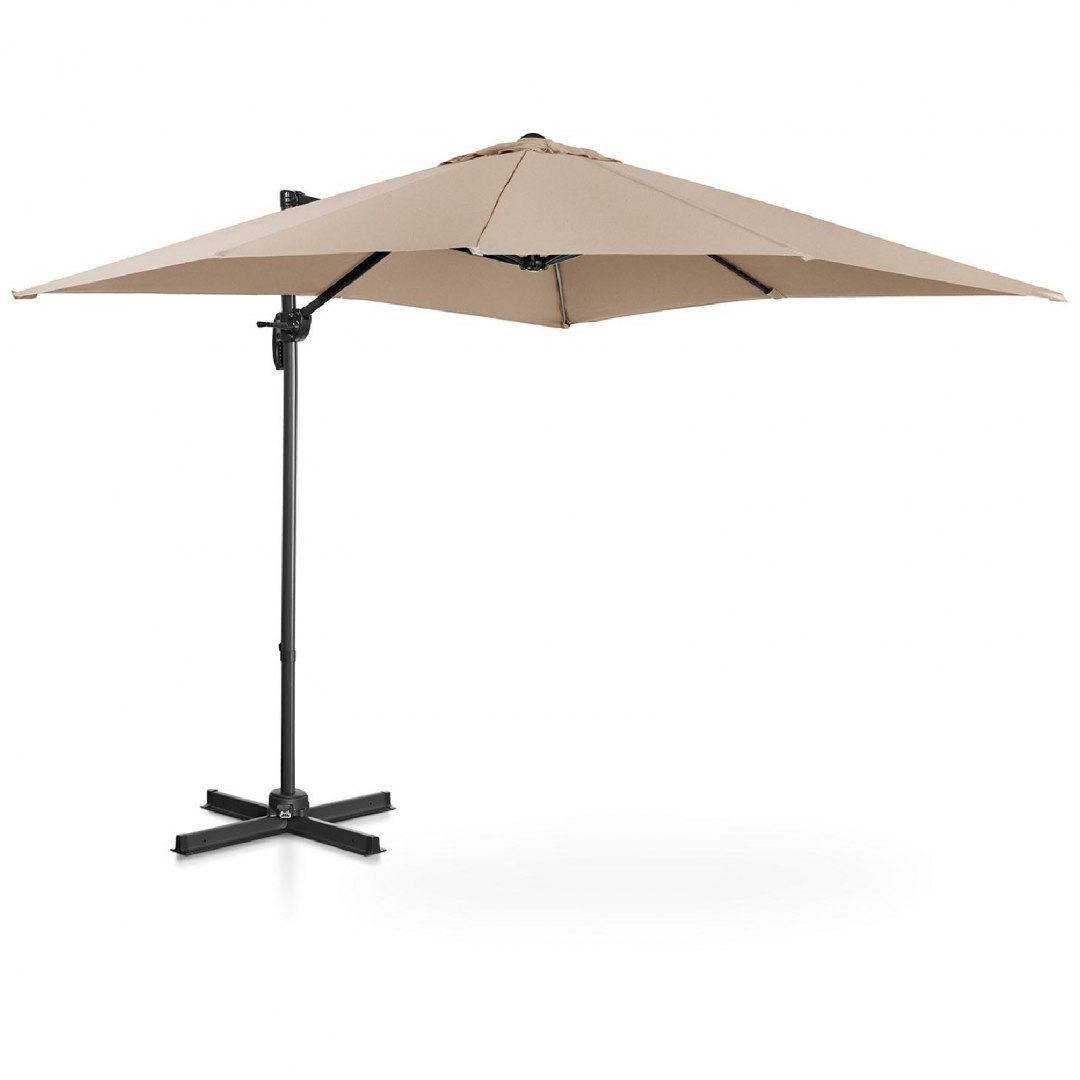 Parasol ogrodowy boczny na wysięgniku kwadratowy 250 x 250 cm kremowy UNIPRODO Parasol ogrodowy boczny na wysięgniku kwadratowy 250 x 250 cm kremowy UNIPRODO