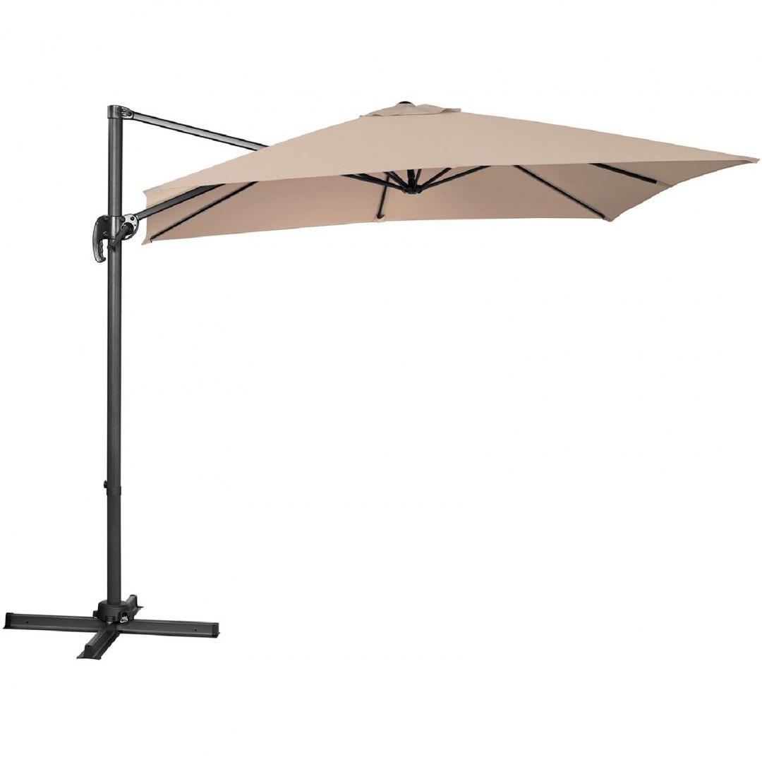 Parasol ogrodowy boczny na wysięgniku kwadratowy 250 x 250 cm kremowy UNIPRODO Parasol ogrodowy boczny na wysięgniku kwadratowy 250 x 250 cm kremowy UNIPRODO