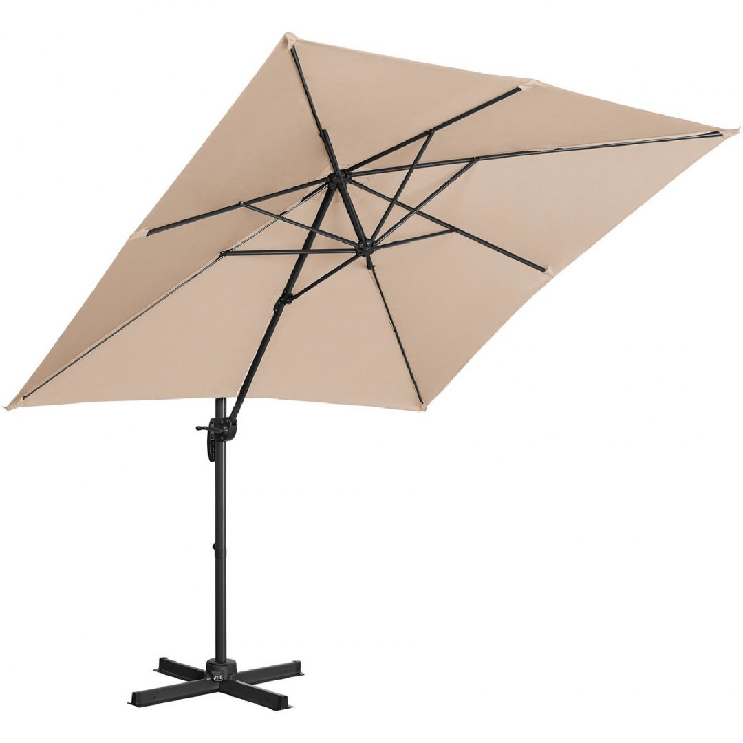 Parasol ogrodowy boczny na wysięgniku kwadratowy 250 x 250 cm kremowy UNIPRODO Parasol ogrodowy boczny na wysięgniku kwadratowy 250 x 250 cm kremowy UNIPRODO