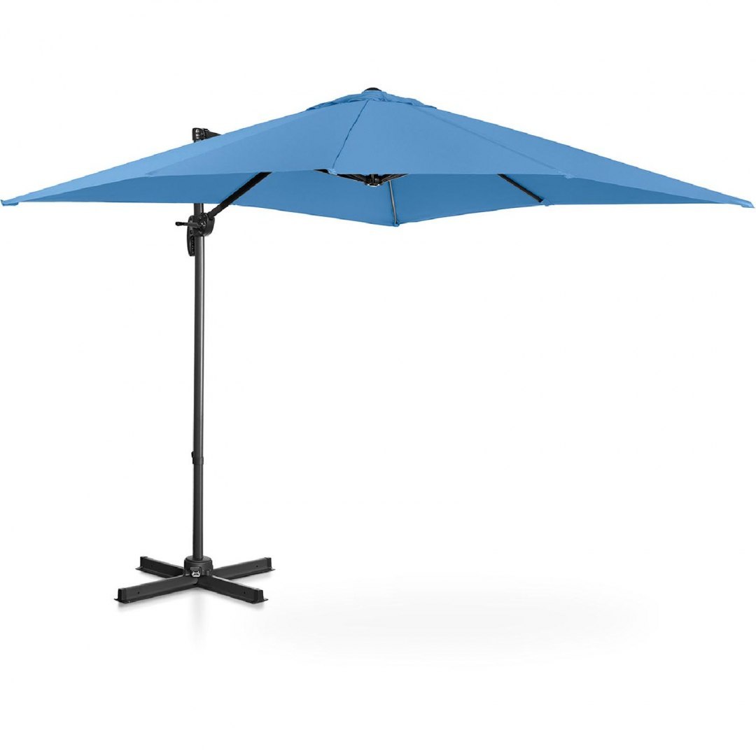 Parasol ogrodowy boczny na wysięgniku kwadratowy 250 x 250 cm niebieski UNIPRODO Parasol ogrodowy boczny na wysięgniku kwadratowy 250 x 250 cm niebieski UNIPRODO