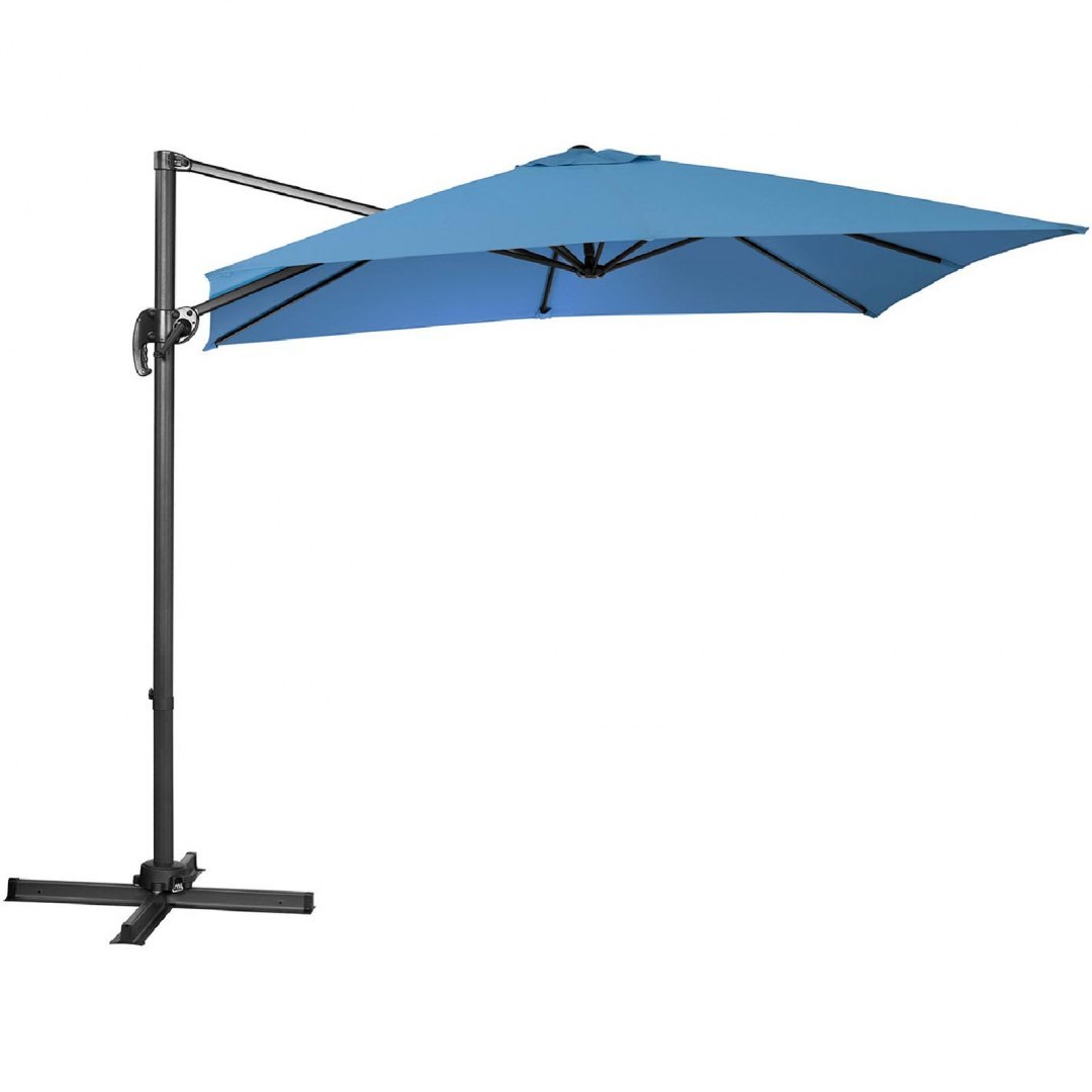 Parasol ogrodowy boczny na wysięgniku kwadratowy 250 x 250 cm niebieski UNIPRODO Parasol ogrodowy boczny na wysięgniku kwadratowy 250 x 250 cm niebieski UNIPRODO