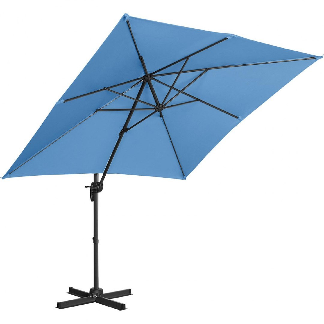 Parasol ogrodowy boczny na wysięgniku kwadratowy 250 x 250 cm niebieski UNIPRODO Parasol ogrodowy boczny na wysięgniku kwadratowy 250 x 250 cm niebieski UNIPRODO