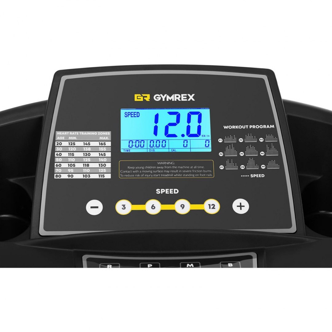 Bieżnia elektryczna Gymrex LCD 120 kg 12 km/h GYMREX Bieżnia elektryczna Gymrex LCD 120 kg 12 km/h GYMREX
