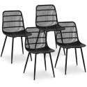 Krzesło plastikowe nowoczesne z ażurowym oparciem do 150 kg 4 szt. czarne FROMM&amp;STARCK