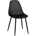 Krzesło skandynawskie plastikowe ażurowe ze stalowymi nogami do 150 kg 4 szt. czarne FROMM&amp;STARCK