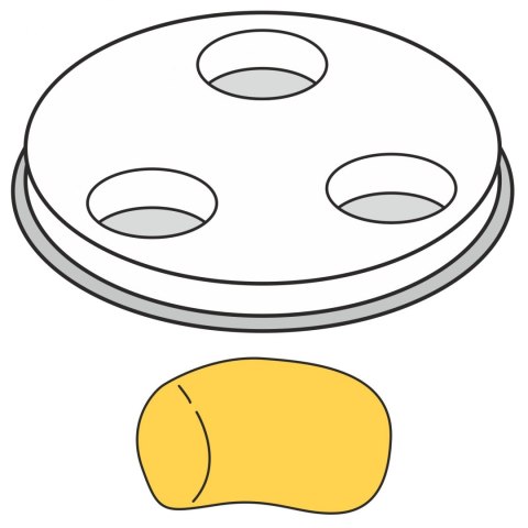 Końcówka do wyrobu makaronu GNOCCHI grube pełne rurki 1 otwór śr. 13 mm MPF2.5/4 - Hendi 229415 Hendi