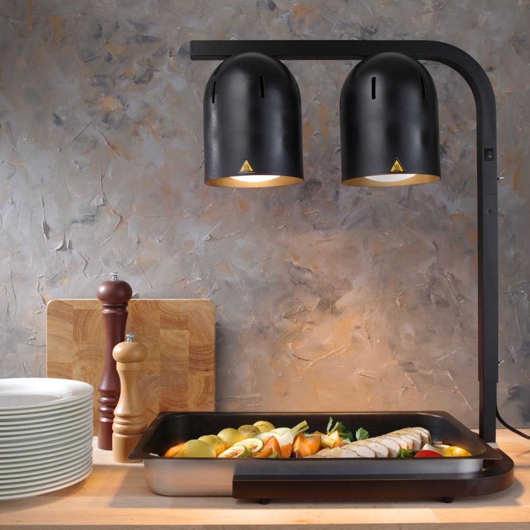 Lampa grzewcza do podgrzewania frytek potraw czarna 500 W - Hendi 273913 Hendi Lampa grzewcza do podgrzewania frytek potraw czarna 500 W - Hendi 273913 Hendi