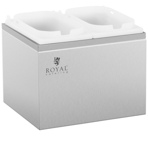 Dyspenser dozownik podwójny do sosów z pompką ze stali nierdzewnej 2 x 2 l Royal Catering Dyspenser dozownik podwójny do sosów z pompką ze stali nierdzewnej 2 x 2 l Royal Catering
