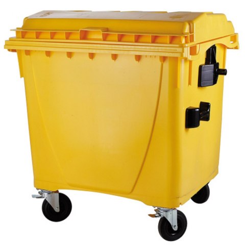 Kontener do zbiórki odpadów i śmieci komunalnych ATESTY Europlast Austria - żółty 1100L Europlast Austria