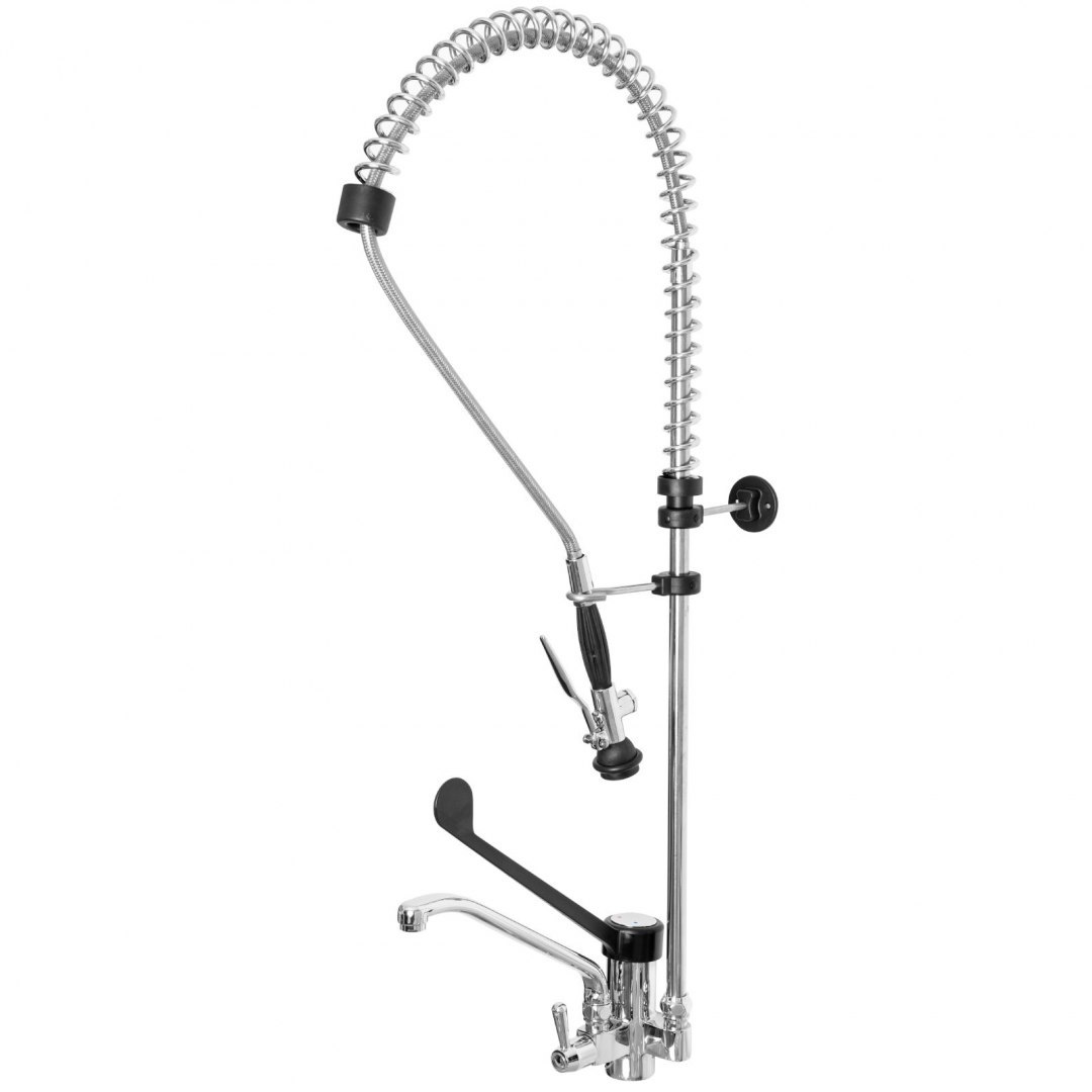 Bateria gastronomiczna z wylewką i prysznicem natryskiem wys. 106 cm - Hendi 810279 Hendi Bateria gastronomiczna z wylewką i prysznicem natryskiem wys. 106 cm - Hendi 810279 Hendi
