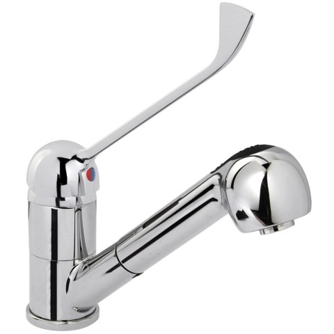 Bateria kuchenna z wyciąganym natryskiem prysznicem nierdzewna wys. 230 mm - Hendi 810255 Hendi Bateria kuchenna z wyciąganym natryskiem prysznicem nierdzewna wys. 230 mm - Hendi 810255 Hendi