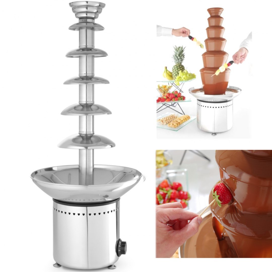 Fontanna do czekolady fondue 6 poziomów stalowa 300 W - Hendi 274163 Hendi Fontanna do czekolady fondue 6 poziomów stalowa 300 W - Hendi 274163 Hendi