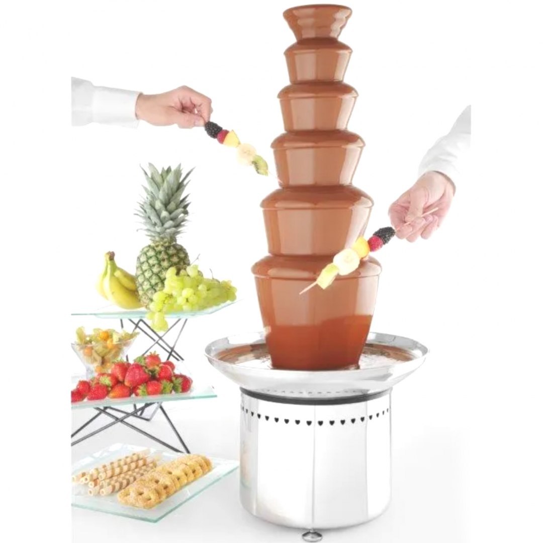Fontanna do czekolady fondue 6 poziomów stalowa 300 W - Hendi 274163 Hendi Fontanna do czekolady fondue 6 poziomów stalowa 300 W - Hendi 274163 Hendi
