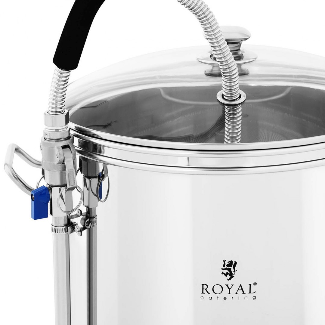Kocioł warzelny do produkcji piwa z timerem profesjonalny ze stali nierdzewnej LCD 2500 W 30 l Royal Catering Kocioł warzelny do produkcji piwa z timerem profesjonalny ze stali nierdzewnej LCD 2500 W 30 l Royal Catering