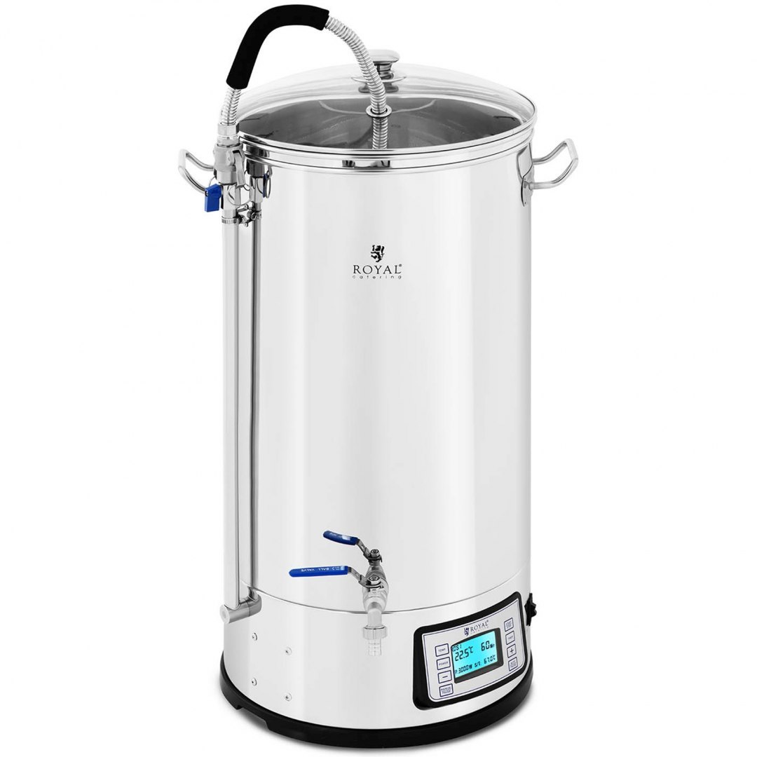 Kocioł warzelny do produkcji piwa z timerem profesjonalny ze stali nierdzewnej LCD 3000 W 50 l Royal Catering Kocioł warzelny do produkcji piwa z timerem profesjonalny ze stali nierdzewnej LCD 3000 W 50 l Royal Catering