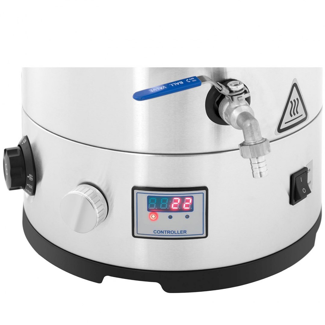 Kocioł warzelny zacierny do produkcji piwa z timerem ze stali nierdzewnej 30-110C LED 2500 W 30 l Royal Catering Kocioł warzelny zacierny do produkcji piwa z timerem ze stali nierdzewnej 30-110C LED 2500 W 30 l Royal Catering