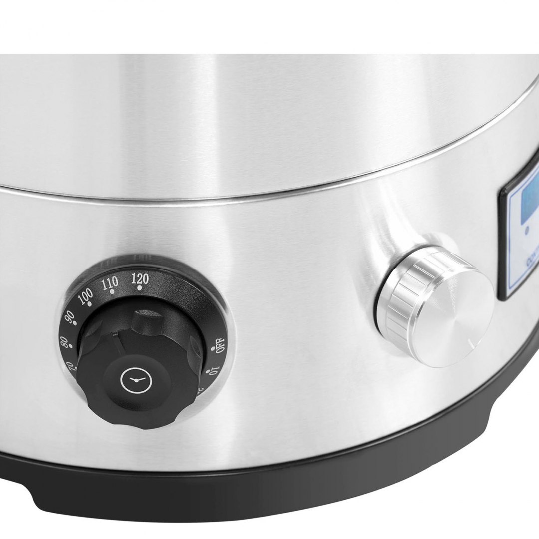 Kocioł warzelny zacierny do produkcji piwa z timerem ze stali nierdzewnej 30-110C LED 2500 W 30 l Royal Catering Kocioł warzelny zacierny do produkcji piwa z timerem ze stali nierdzewnej 30-110C LED 2500 W 30 l Royal Catering