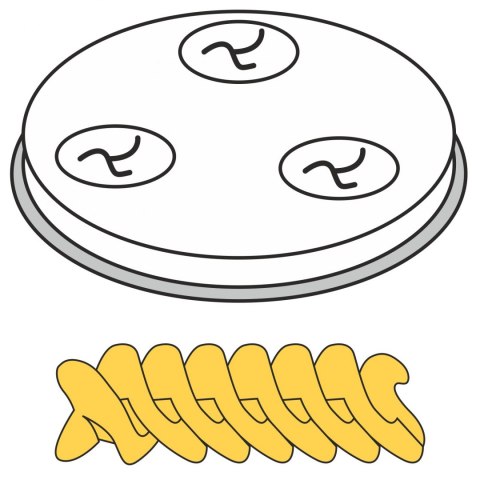 Końcówka sitko do wyrobu makaronu FUSILLI świderki 5 otworów śr. 9 mm MPF2.5/4 - Hendi 229361 Hendi