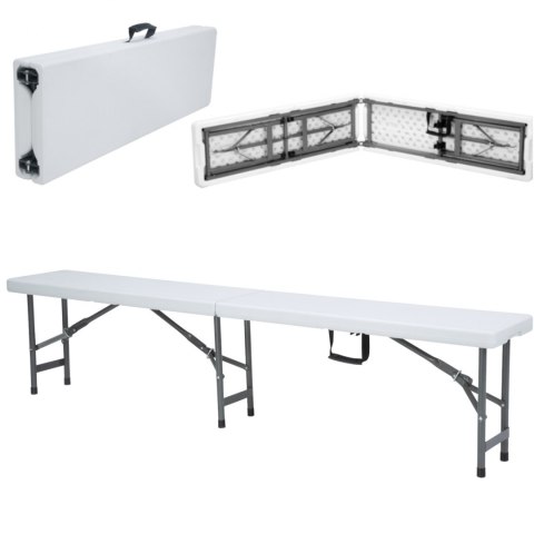 Ławka cateringowa składana biała 1830 x 300 x 430 mm - Hendi 811191 Hendi Ławka cateringowa składana biała 1830 x 300 x 430 mm - Hendi 811191 Hendi