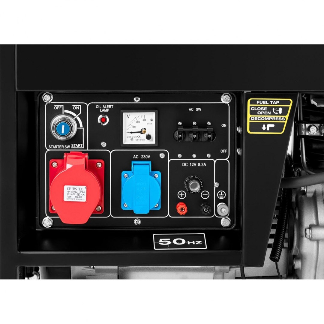 Agregat generator prądotwórczy diesel mobilny chłodzony powietrzem 230/400 V 4.4 kW 5.5 kVA 12.5 l MSW Agregat generator prądotwórczy diesel mobilny chłodzony powietrzem 230/400 V 4.4 kW 5.5 kVA 12.5 l MSW