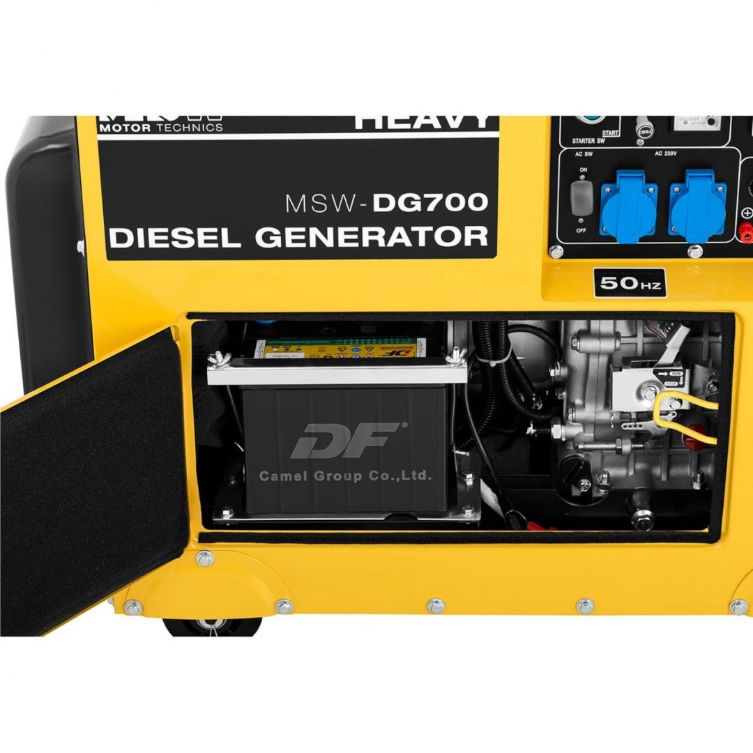 Agregat generator prądotwórczy diesel mobilny chłodzony powietrzem 230/400 V 4.4 kW 5.5 kVA 14.5 l MSW Agregat generator prądotwórczy diesel mobilny chłodzony powietrzem 230/400 V 4.4 kW 5.5 kVA 14.5 l MSW