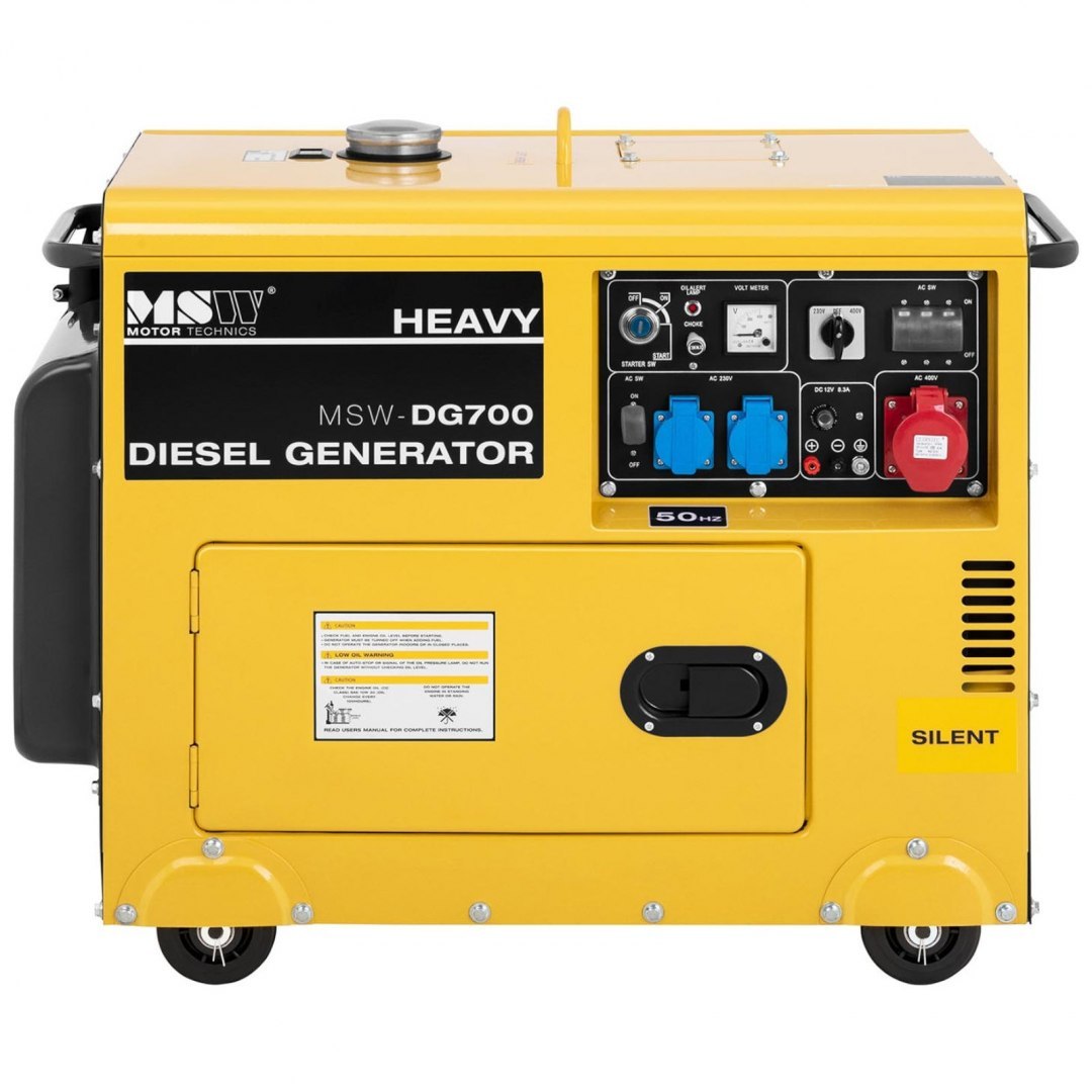 Agregat generator prądotwórczy diesel mobilny chłodzony powietrzem 230/400 V 4.4 kW 5.5 kVA 14.5 l MSW Agregat generator prądotwórczy diesel mobilny chłodzony powietrzem 230/400 V 4.4 kW 5.5 kVA 14.5 l MSW